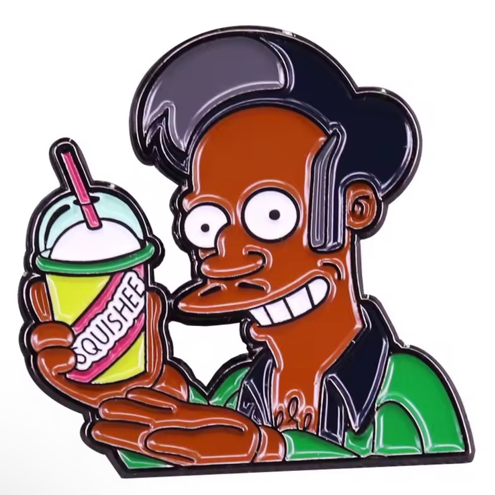Apu Nahasapeemapetilon, The Simpsons Enamel Metal Pin, Apu Holding a Slushy